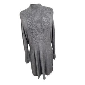 Simply Couture mock neck cable-knit gray sweater dress Plus Size 3x runs small